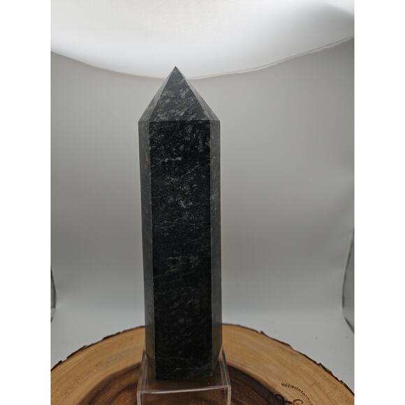 4.3lb Arfvedsonite Garnet Blue Flashes Crystal Point Tower Polished - Picture 1 of 7